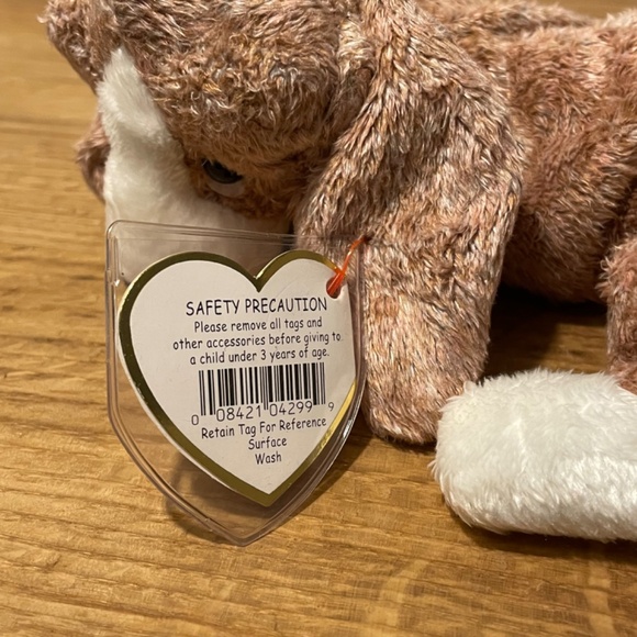 Ty Beanie Babies Sniffer Dog Brown White Soft 2000 – New Tag Protector VINTAGE - Picture 4 of 9